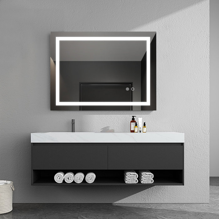 Wrought Studio Led Lighted Bathroom Wall Mounted Mirror & Reviews Wayfair